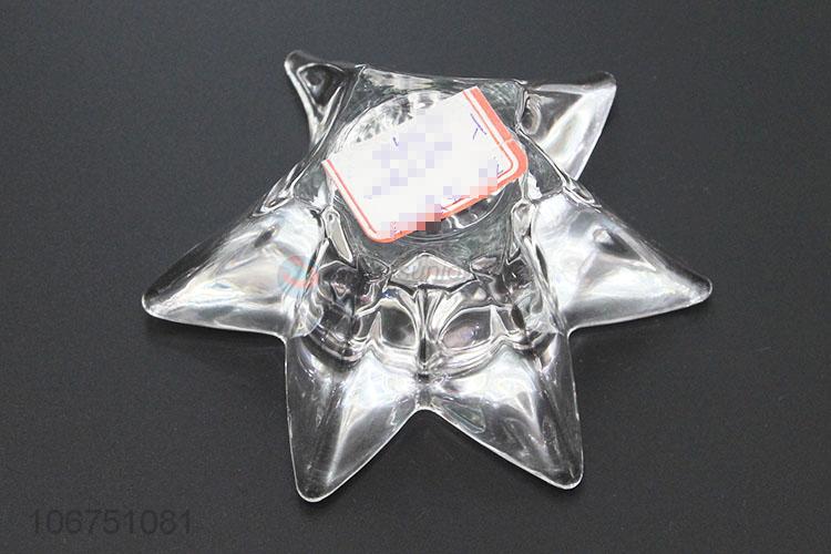New Design Star Shape Candleholder Glass Candlestick