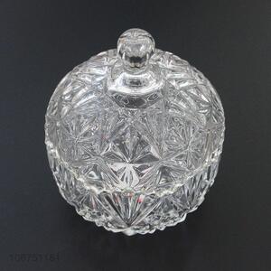 Fashion Design Glass Candy Jar With Cover