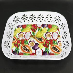 Food grade decorative hollowed-out plastic serving tray wholesale