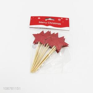 Promotional Christmas party decoration paper star cupcake toppers