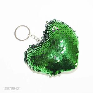 New Design Sequins Heart Shape Plush Key Chain