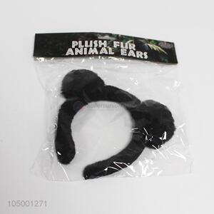 Good Factory Price Black Plush Fur Animal Ears Headbands