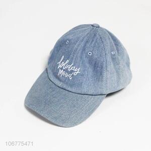 Custom denim adjustable baseball cap embroidered cap