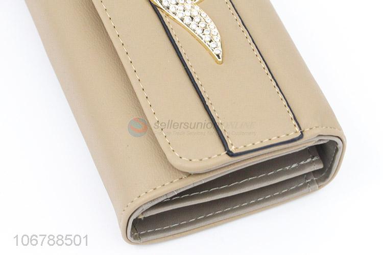 Best Price Leather Purses Foldable Card Holder For Women