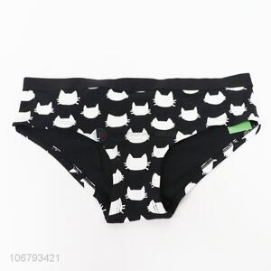 Wholesale Cute Cat Printed Ladies Underpants Breathable Briefs