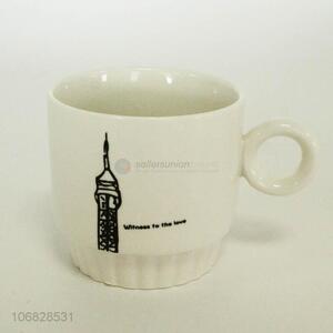 Wholesale custom pattern ceramic cup porcelain cup with handle