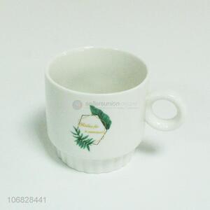 Competitive price green plant leaf pattern ceramic cup