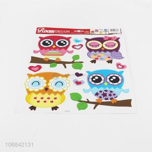 Hot sales baby room lovely owl pvc wall decor sticker