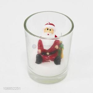 Popular Christmas Decoration Craft Candle With Glass Cup