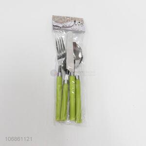 Fashion 4 Pieces Stainless Steel Spoon Fork And Knife Set
