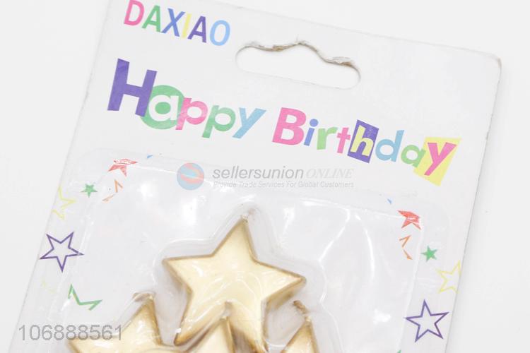 Hot selling party cake decoration gold star candle set