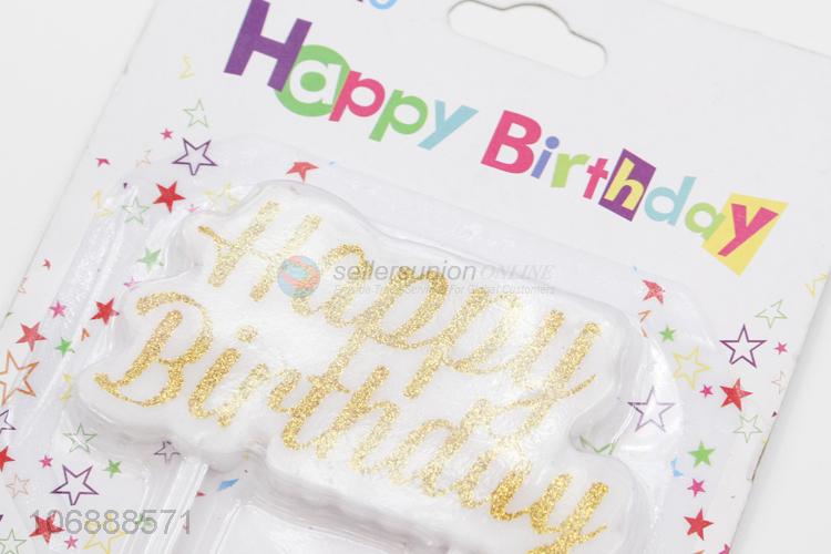 Popular products happy birthday gold glitter candle for cake decoration