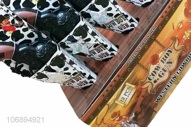 Fashion Cow Pattern Gun Case Black Cowboy Gun Set