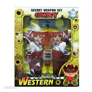 Custom Two Plating Western Cowboy Gun Set For Kids