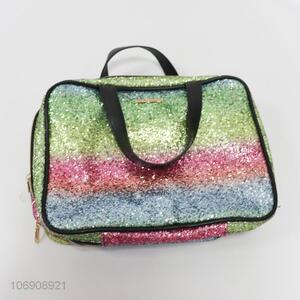 Unique design colorful glitter pvc cosmetic bag wholesale