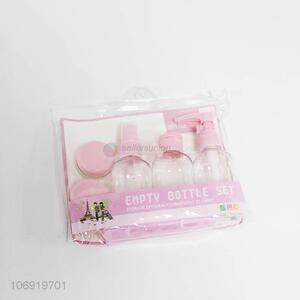 Cosmetic Cream Jar Liquid Spray Bottle 6 Pieces Plastic Travel Suit Bottle