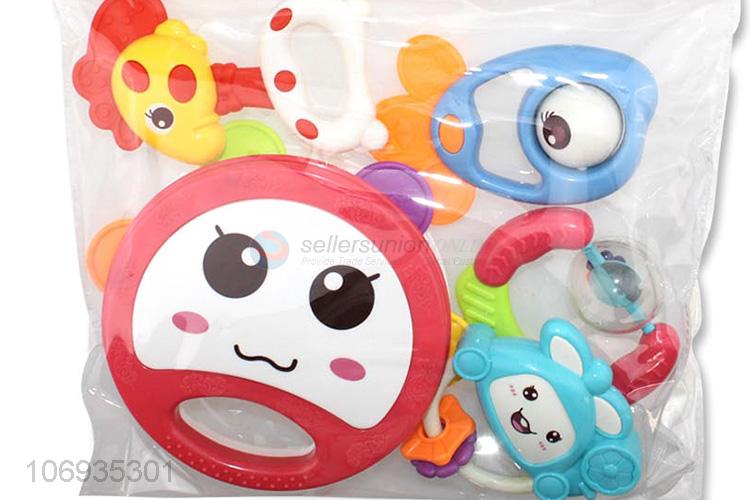 New Cute Cartoon Hand Bell Toy Baby Rattle Set Shaking Plastic Toys Set