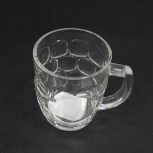 Promotional products fashion clear glass water cup with handle