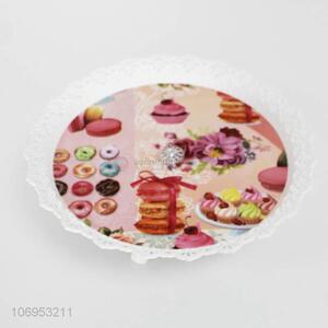 Creative Plastic White Tray Round Plates for Cake Food
