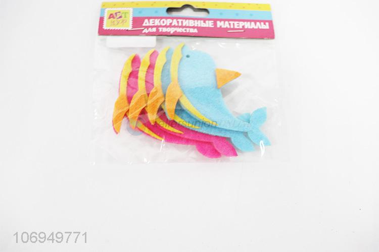 Best price cute dolphin design clothing decoration diy felt cloth patch