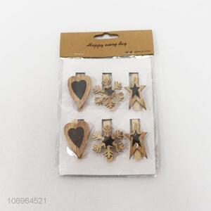 High Sales 6PC/Set Christmas Wooden Clip For Christmas Decoration