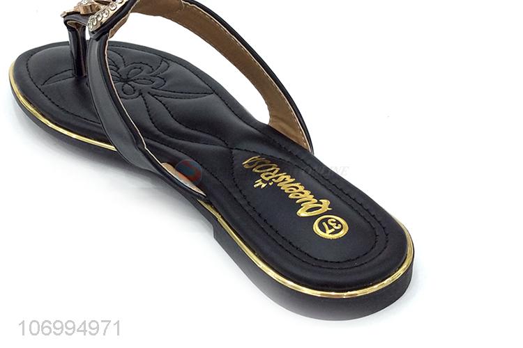 Competitive price rhinestones thong slipper flat slipper for women