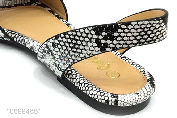 Factory wholesale cool python skin printed women summer sandals