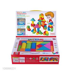 Wholesale price 49pcs children intelligent toys colorful EVA building blocks