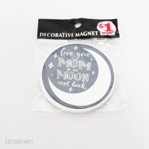 Direct factory moon design round ceramic fridge magnet