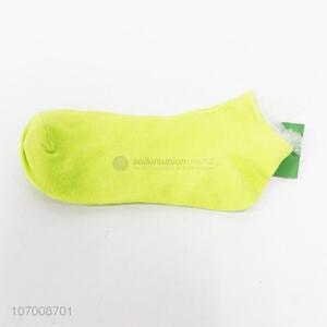 Low price simple breathable yellow socks for women