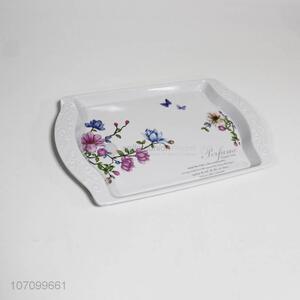 High Quality Flower Pattern Melamine Tray Best Serving Tray