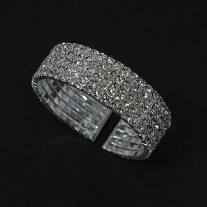 Contracted Design Rhinestone Bracelet Wide Band Diamante Bracelet