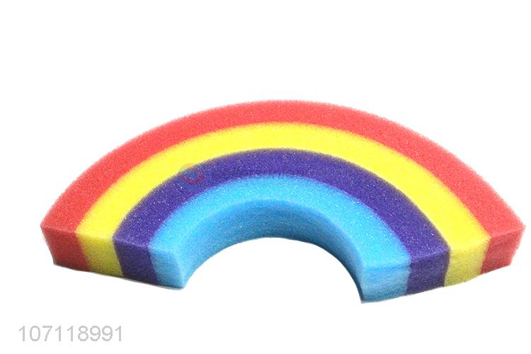 Best quality lovely rainbow shape children bath sponge exfoliating sponge