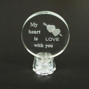 New arrival home decoration led light up clear glass ornament Valentine gifts