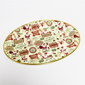 Custom Christmas Printing Oval Plastic Tray