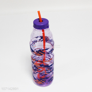 New products creative portable bpa free plastic water bottle with straw