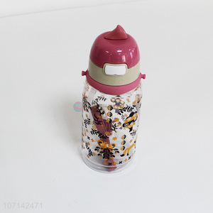 Recent style trendy large capacity children plastic water bottle with straw