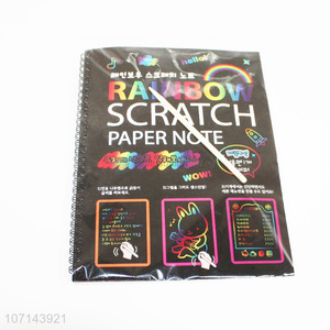 Wholesale creative rainbow scratch paper notes art doodle scratch pads for kids