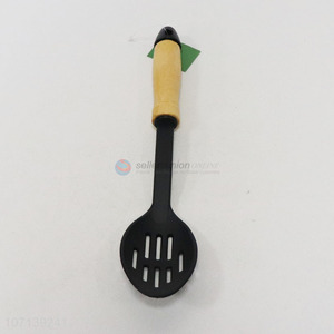 Best Sale Wooden Handle Nylon Leakage Ladle Fashion Slotted Spoon