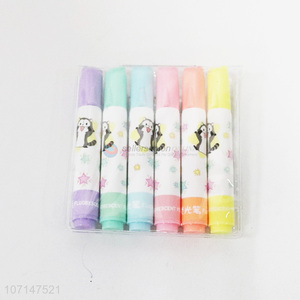 Factory <em>Wholesale</em> 6PCS Highlighter Non Toxic Highlighter <em>Pen</em> Set