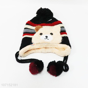 New product bear design winter warm kid children knitted animal hat