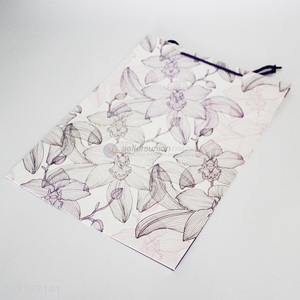 High quality flowers printed durable paper gift bags with handle