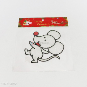 Custom Cartoon White Mouse Window Stickers Christmas Decoration