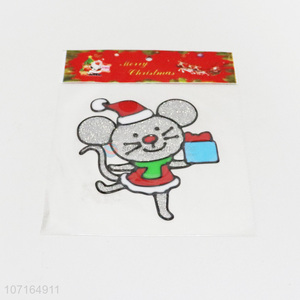 Factory sell cute cartoon mouse pvc window sticker for Christmas decoration