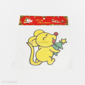 Suitable price Christmas decoration mouse cartoon pvc window sticker