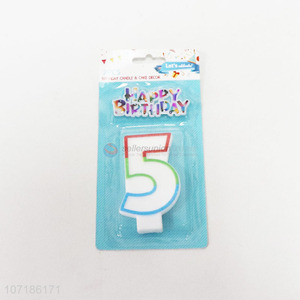 Suitable Price Cute Decorative Birthday Colourful Candle Number 5
