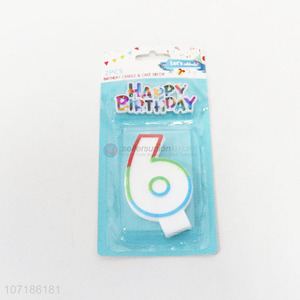 Factory Wholesale Birthday Party Theme Number 6 Birthday Candles
