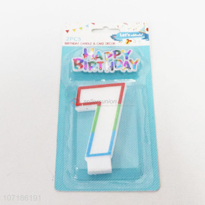 Best Price Rainbow Colorful Outline Number 7 Birthday Candle