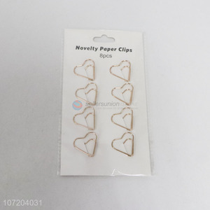 Popular 8 Pieces Heart Shape Paper Clip Bookmarks