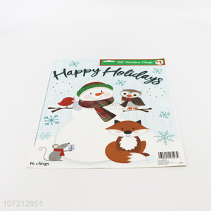 Promotional cute Christmas decoration cartoon Christmas window stickers for kids